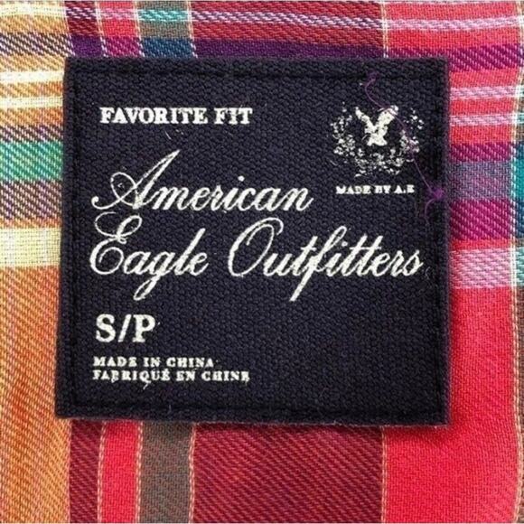 American Eagle Outfitters Plaid Button Down Shirt | Women's Size Small Petite - Picture 3 of 4